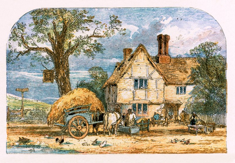 Ilustração para &39;The Deserted Village&39; de Myles Birket Foster