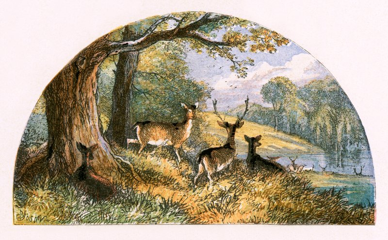 Ilustração para &39;The Deserted Village&39; de Myles Birket Foster