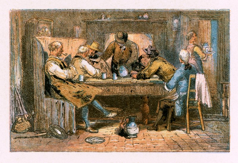 Ilustração para &39;The Deserted Village&39; de Myles Birket Foster