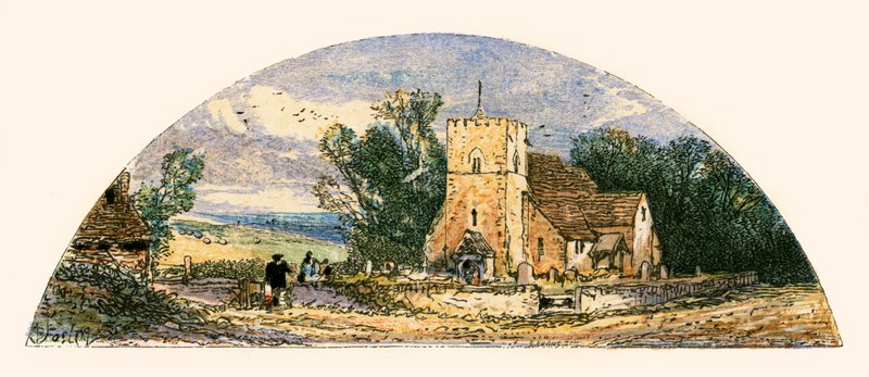 Ilustração para &39;The Deserted Village&39; de Myles Birket Foster