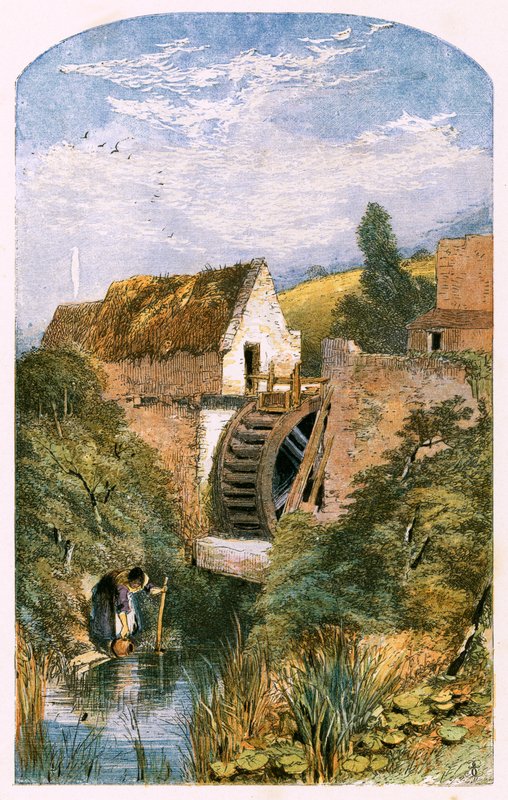 Ilustração para &39;The Deserted Village&39; de Myles Birket Foster
