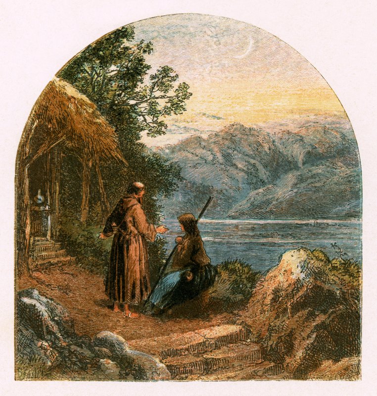 Ilustração para &39;O Eremita&39; de Myles Birket Foster