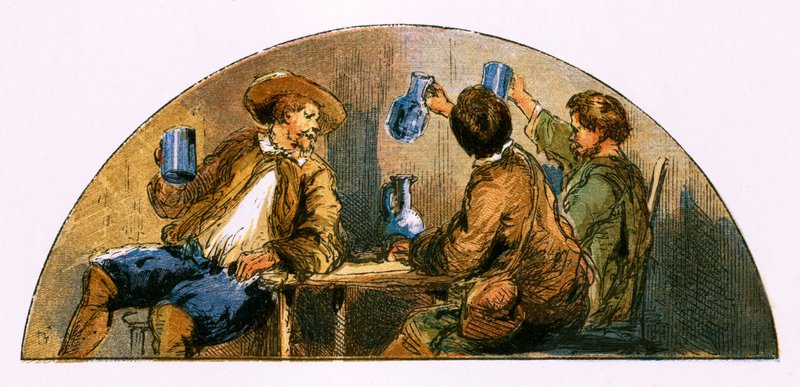 Ilustração para a canção de &39;She stoops to conquer&39; de Myles Birket Foster