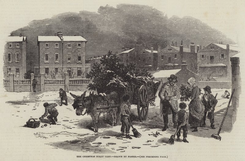 O carrinho de azevinho de Natal de Myles Birket Foster