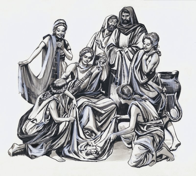 Aquiles e Ulisses (guache sobre papel) de Nadir Quinto