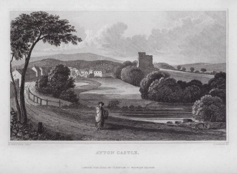 Castelo de Ayton (gravura) de Nathaniel (after) Whittock
