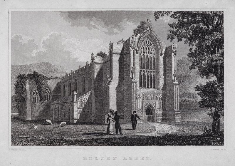 Abadia de Bolton (gravura) de Nathaniel (after) Whittock