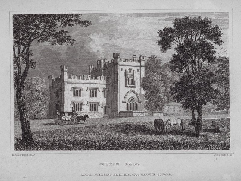 Bolton Hall (gravura) de Nathaniel (after) Whittock