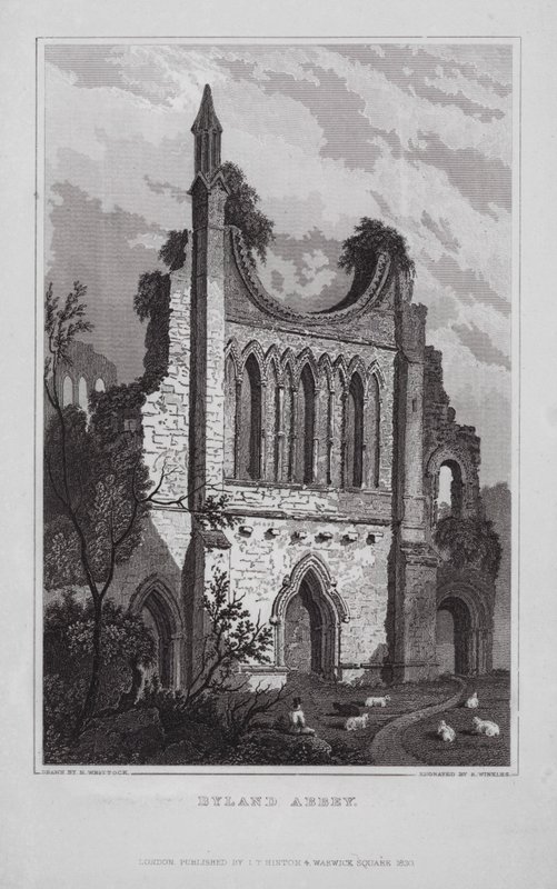 Abadia de Byland (gravura) de Nathaniel (after) Whittock