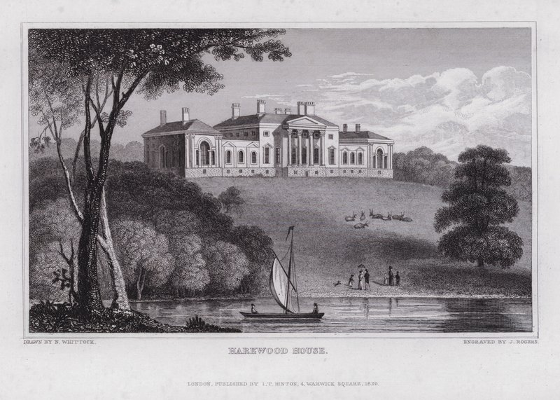Harewood House (gravura) de Nathaniel (after) Whittock