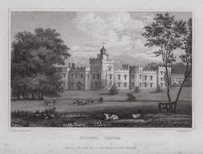 Castelo Hornby (gravura) de Nathaniel (after) Whittock