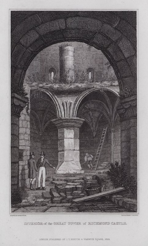 Interior da Grande Torre do Castelo de Richmond (gravura) de Nathaniel (after) Whittock