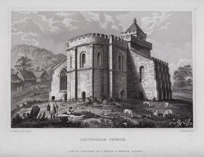 Igreja Lestingham (gravura) de Nathaniel (after) Whittock
