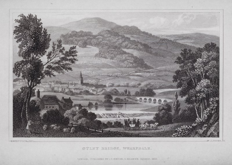 Ponte Otley, Wharfdale (gravura) de Nathaniel (after) Whittock