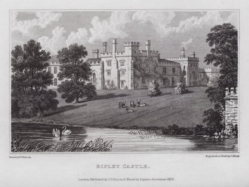 Castelo Ripley (gravura) de Nathaniel (after) Whittock
