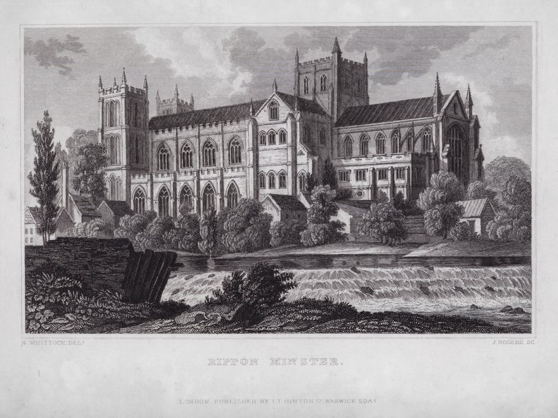 Rippon Minster (gravura) de Nathaniel (after) Whittock