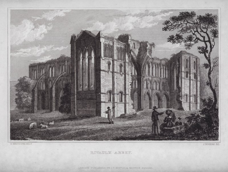 Abadia de Rivaulx (gravura) de Nathaniel (after) Whittock