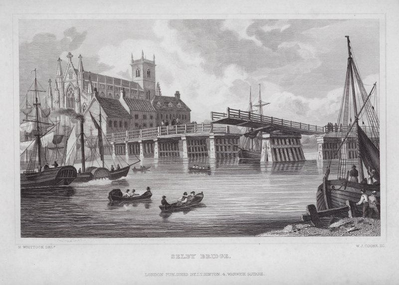Selby Bridge (gravura) de Nathaniel (after) Whittock