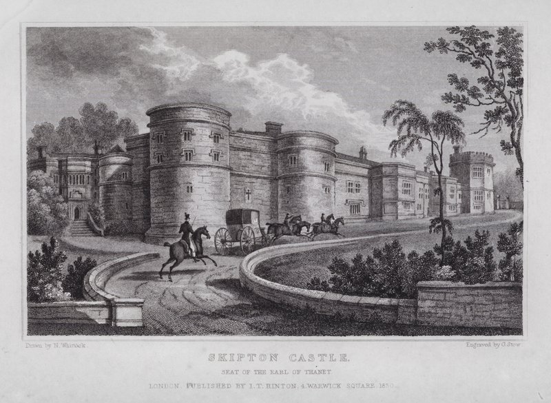 Skipton Castle, Seat of the Earl of Thanet (gravura) de Nathaniel (after) Whittock