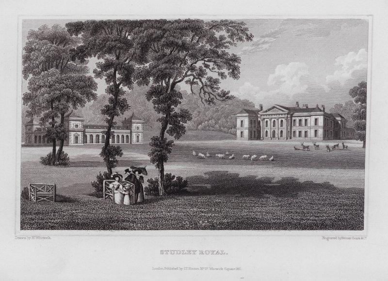 Studley Royal (gravura) de Nathaniel (after) Whittock