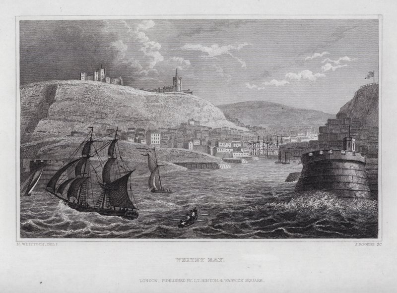 Whitby Bay (gravura) de Nathaniel (after) Whittock