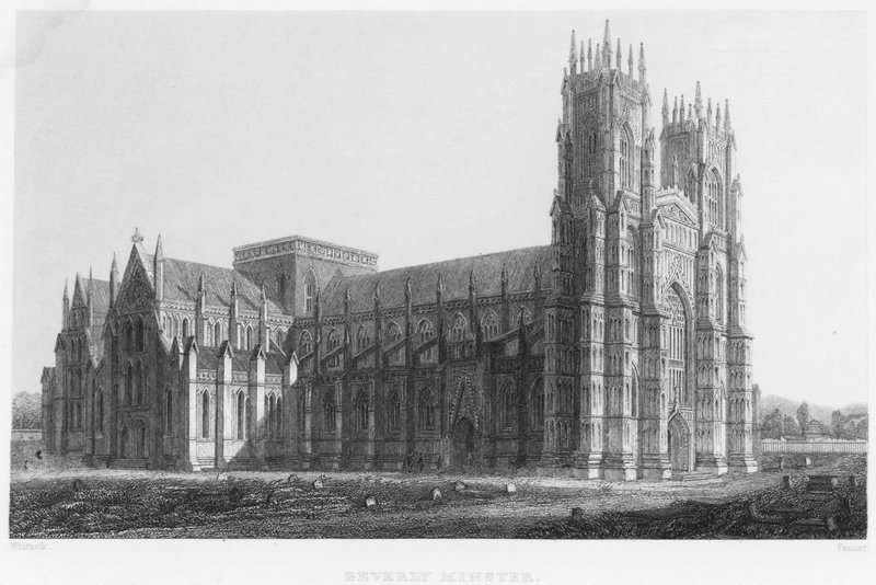 Beverly Minster (gravura) de Nathaniel Whittock