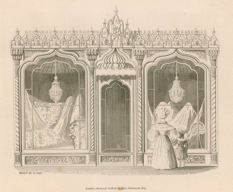 Design frontal de loja para armazém Índia de Nathaniel Whittock