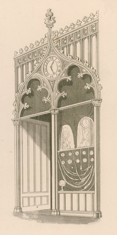 Design frontal de loja no estilo gótico decorado ou florido de Nathaniel Whittock