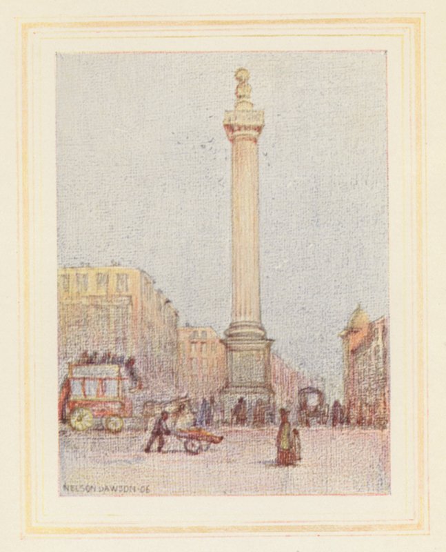 O Monumento (litografia a cores) de Nelson Dawson