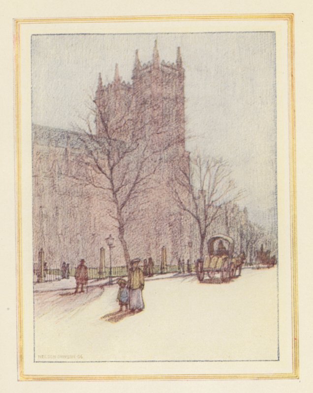 Abadia de Westminster (litografia a cores) de Nelson Dawson