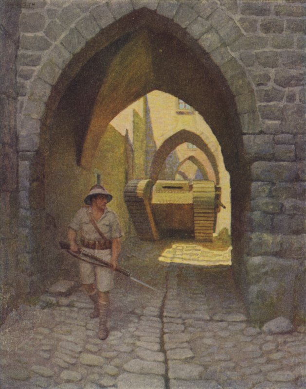 Um tanque inglês nas ruas de Jerusalém de Newell Convers Wyeth