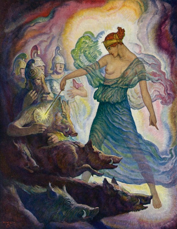 Odisséia: Circe e o suíno de Newell Convers Wyeth