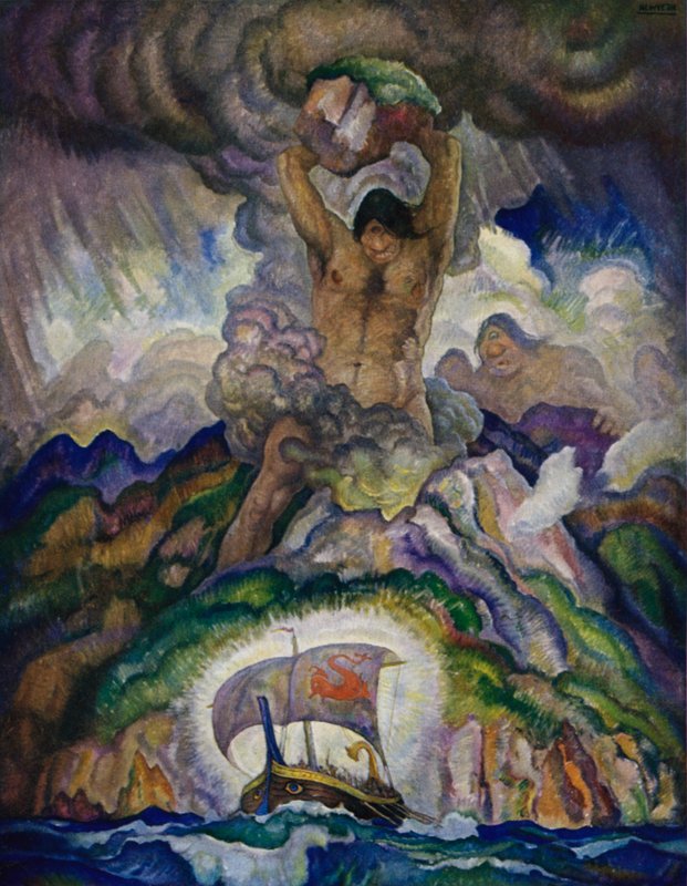 Odisséia: Polifemo, o Ciclope de Newell Convers Wyeth