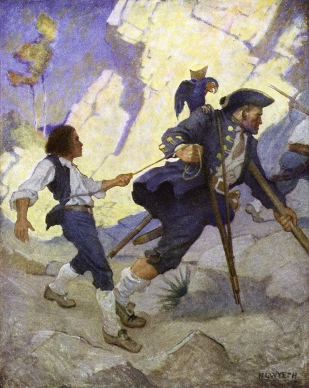 Ilustração para Treasure Island de Newell Convers Wyeth
