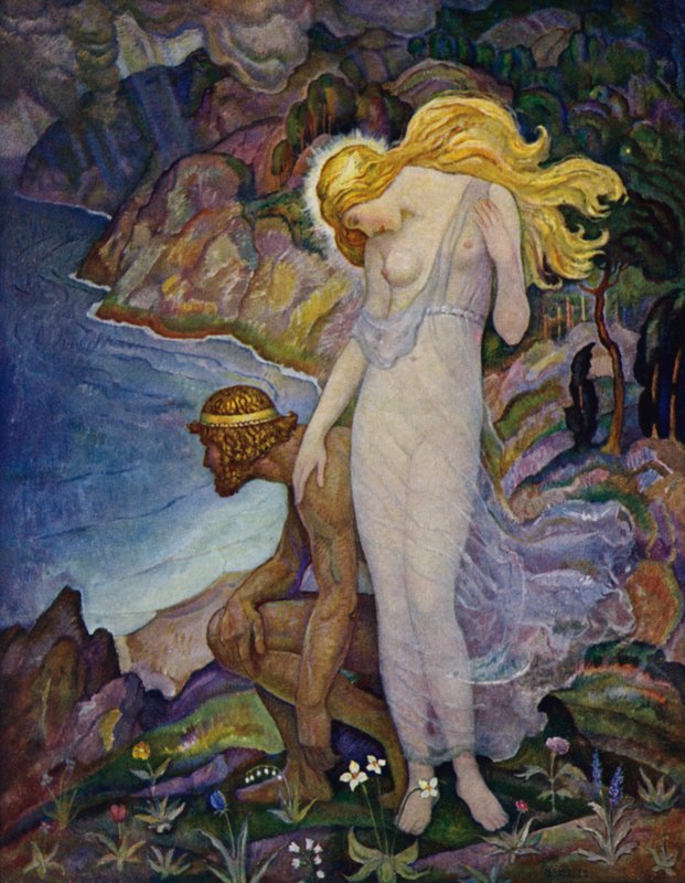 Odisseia: Odysseus e Calypso de Newell Convers Wyeth