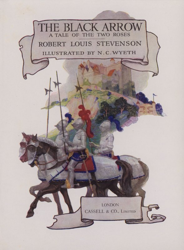 Ilustração da página de rosto do The Black Arrow de Newell Convers Wyeth