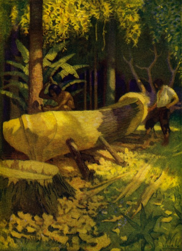 Ilustração para Robinson Crusoe (cor litho) de Newell Convers (after) Wyeth