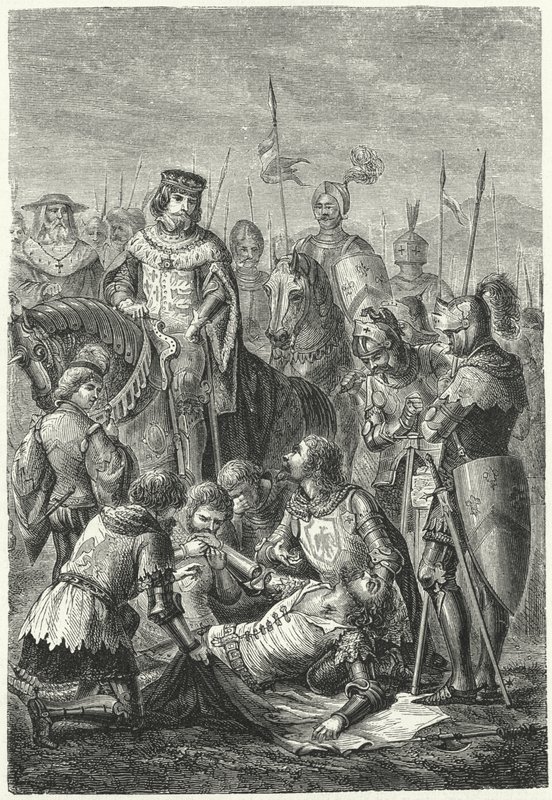 A morte de Manfred da Sicília na Batalha de Benevento de Niccolo Sanesi