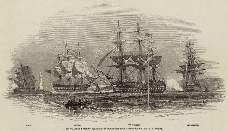 Esquadrão Sir Charles Napier em Plymouth Sound de Nicholas Matthews Condy
