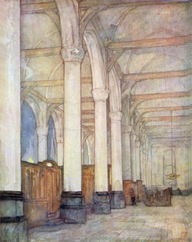 Uma igreja Interior, Monnickendam de Nico Jungman