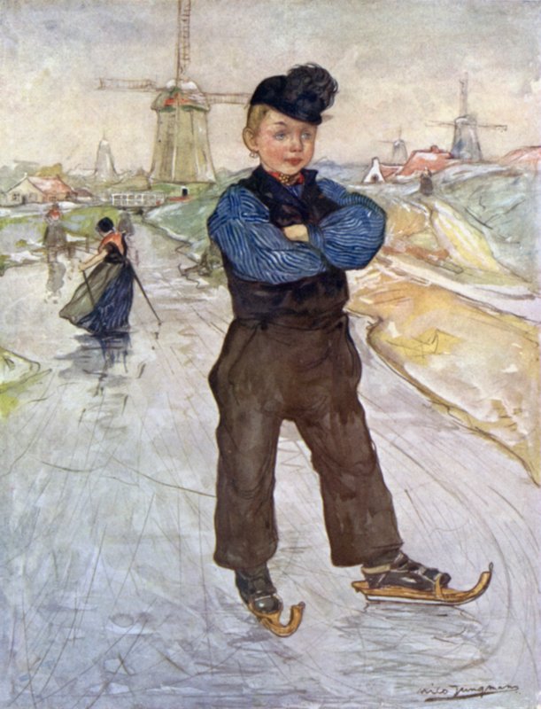 Um camponês de Veere em patins de Nico Jungman