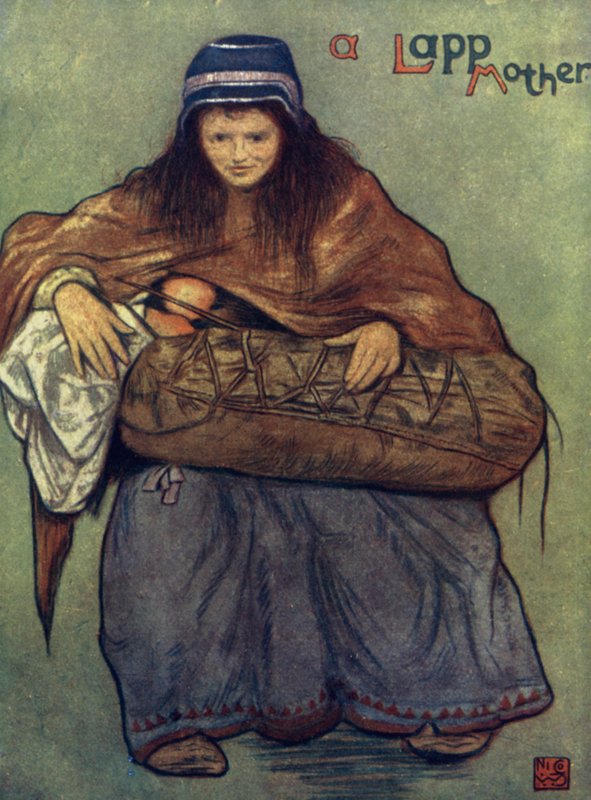 Noruega: A Lapp Mother and Child (cor litho) de Nico Jungman