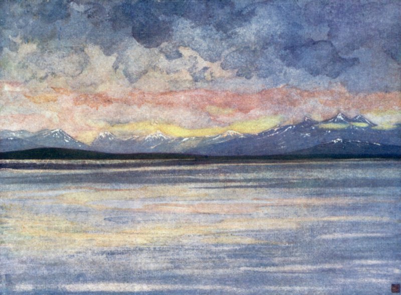 Noruega: Montanhas e fiorde de frente para o Molde (cor litho) de Nico Jungman