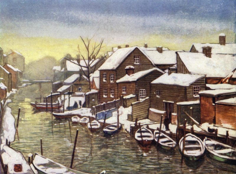 Noruega: Old Canal, Christiania (cor litho) de Nico Jungman