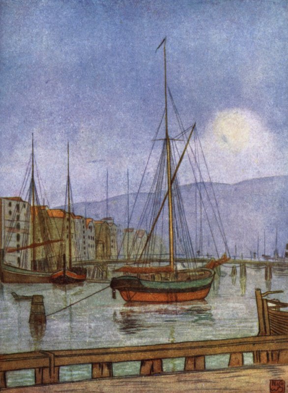 Noruega: Ostre Kanalhavn, Trondhjem (cor litho) de Nico Jungman