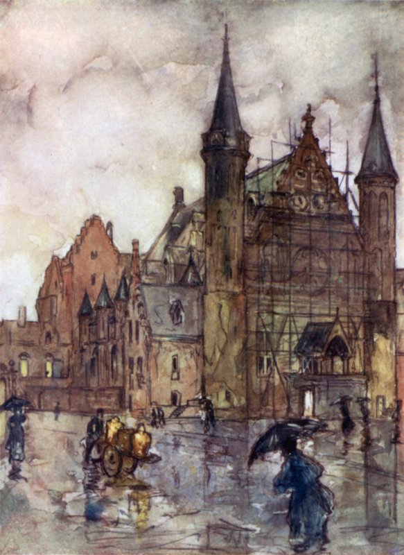 O Binnenhof, a Haia (cor litho) de Nico Jungman