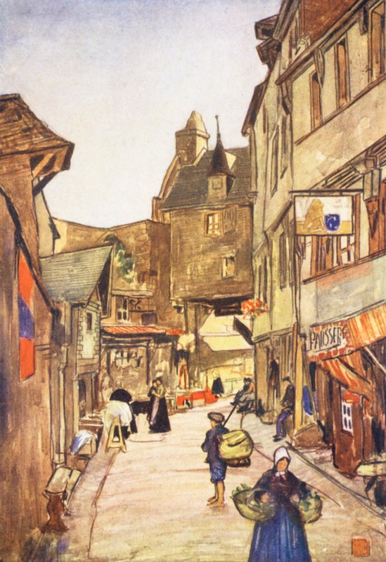 Rua A, Mont St Michel (litografia a cores) de Nico Jungmann