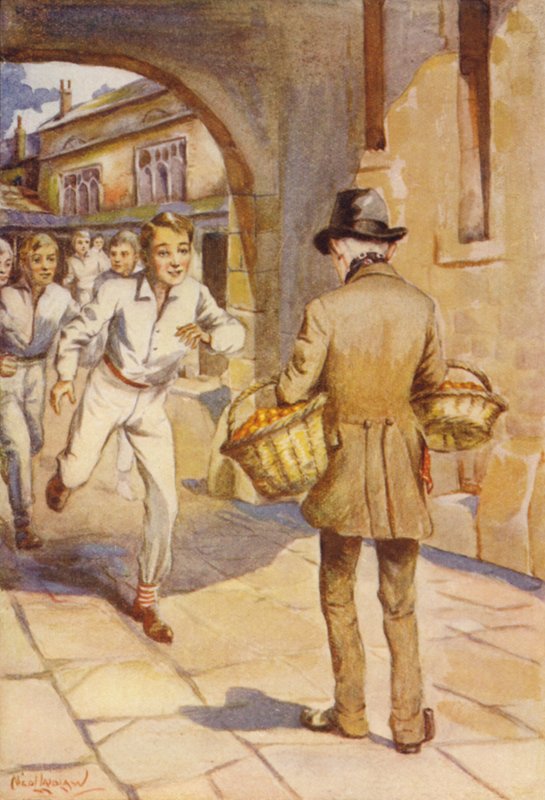 Havia uma correria de meninos pequenos sobre o pequeno homem de cara pálida (cor litho) de Nicol Laidlaw