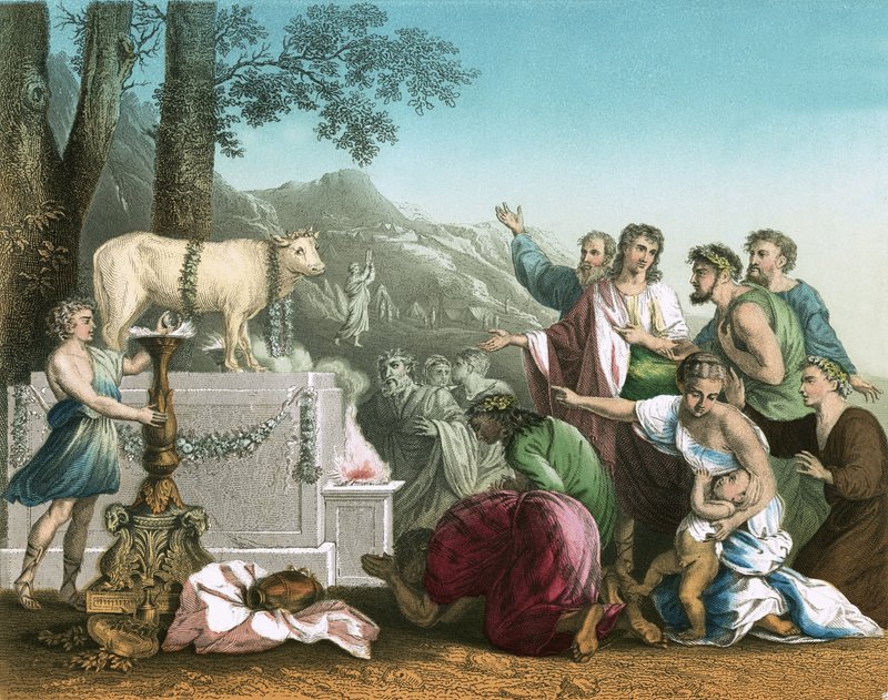 A adoração do bezerro de ouro de Nicolas Poussin