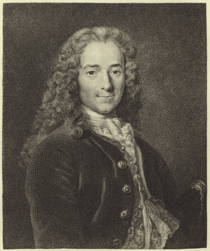 Voltaire (fotogravação) de Nicolas de Largillière